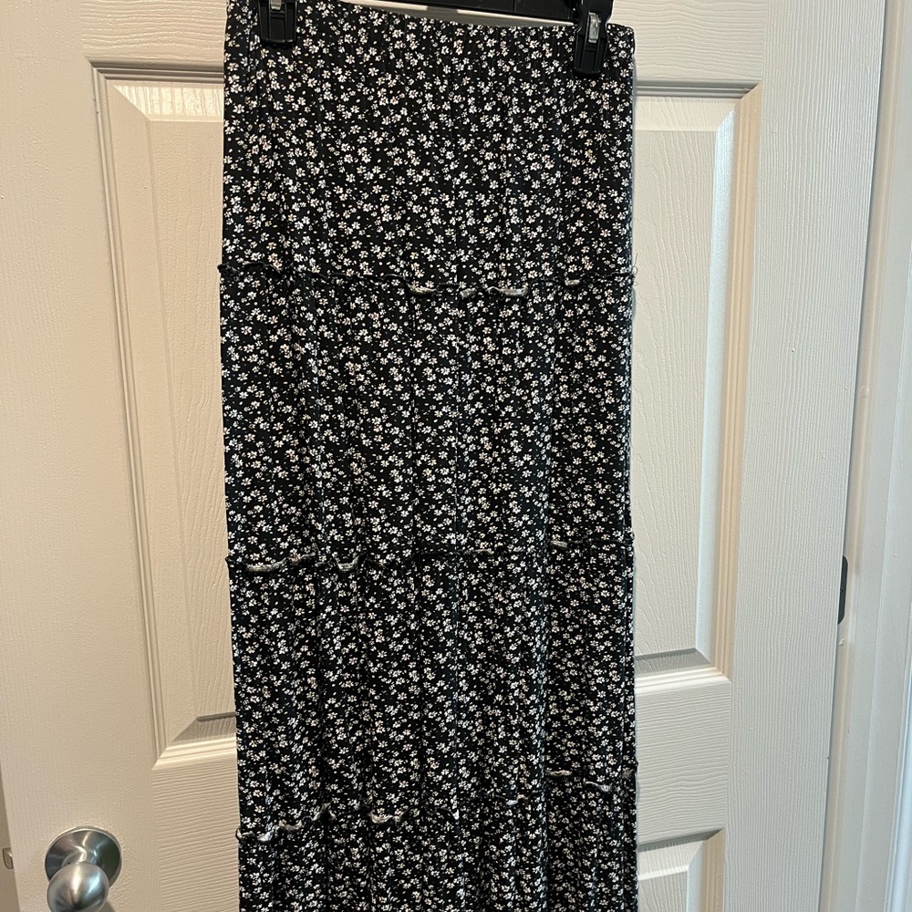 Floral Black and White Women's Skirt